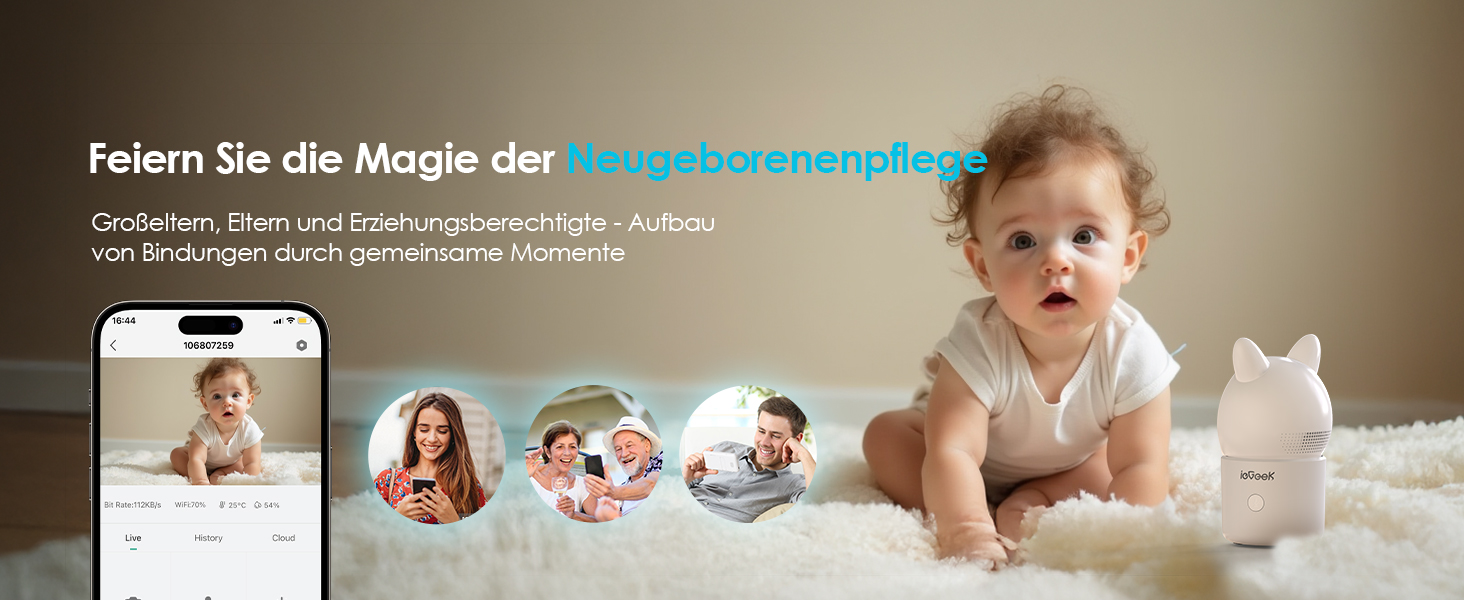 Відеоняня ieGeek з камерою 1080P, Wi-Fi, 5