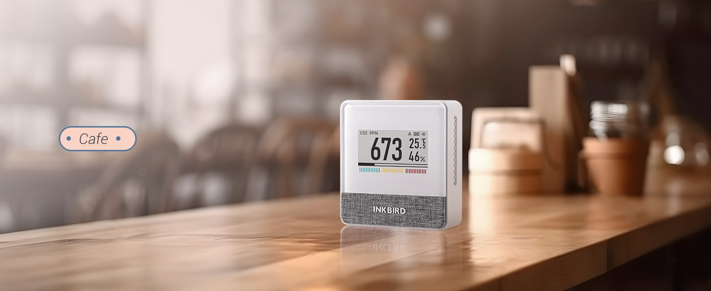Вимірювач якості повітря Inkbird IAM-T1: CO2, температура, вологість, тиск. Електронний екран, 4 роки роботи від батареї, для дому та офісу