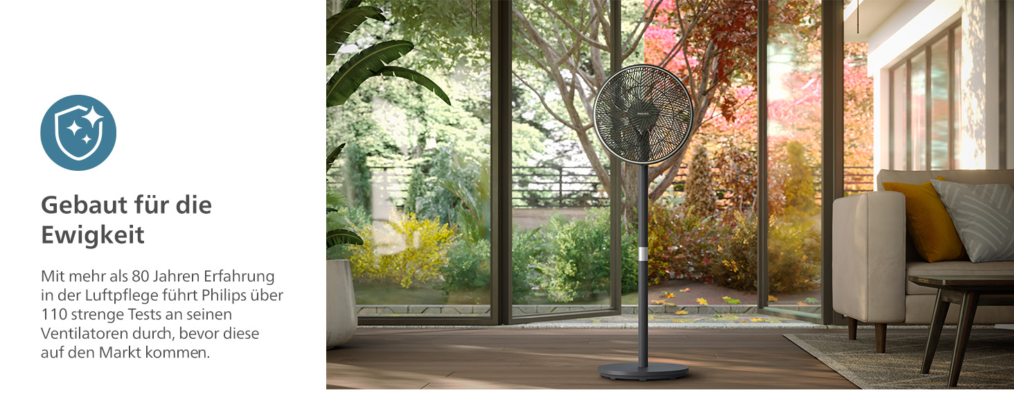 Вентилятор підлоговий Philips Series 5000 CX5535/11 з пультом, таймером, 3 швидкостями, 40 Вт, чорний