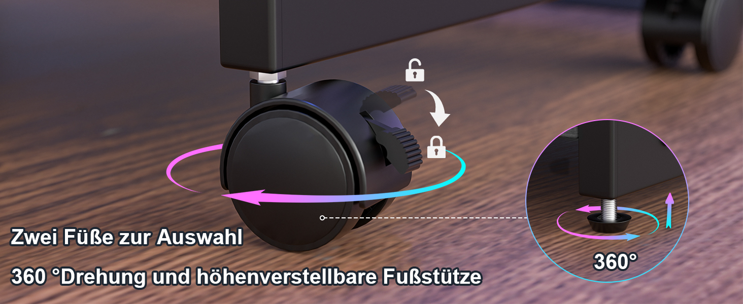 Регульована підставка для комп'ютера Tower з 2-ярусним корпусом ATX, підлоговий стійк, стійка для 3D-принтера з полицями, фіксуючі колеса, сумісна з більшістю комп'ютерів (темно-коричневий, W44 x D30 x H44-59.5cm)