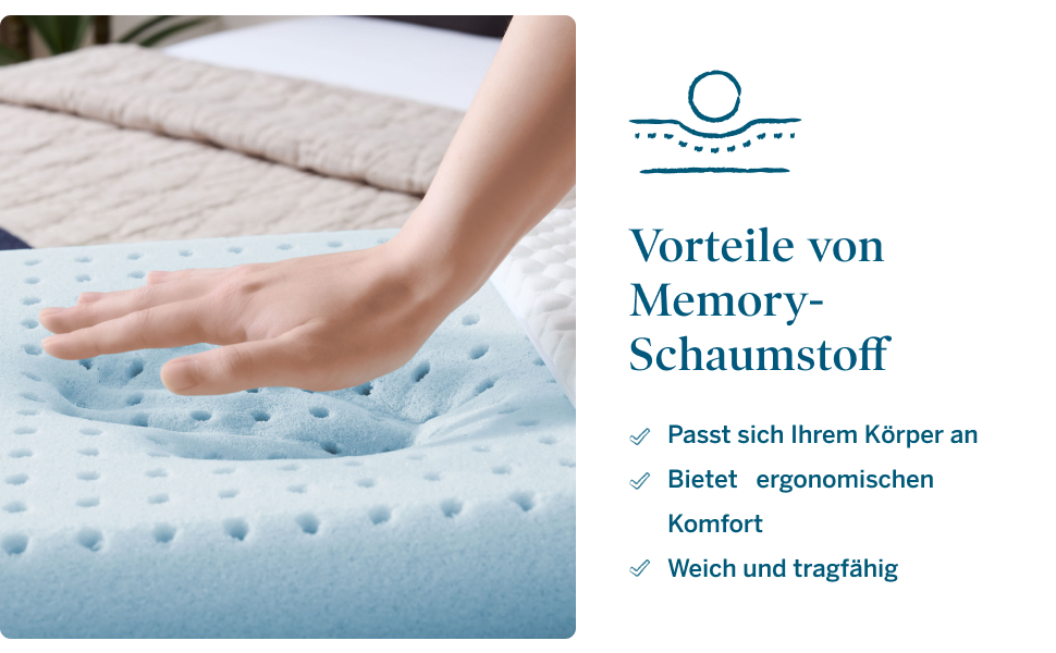 Подушка з гелевої піни з пам'яті ефекту LUCID 40x60 см – дихаюча – охолоджуючий ефект – знімний чохол – подушка Öko-Tex, білий