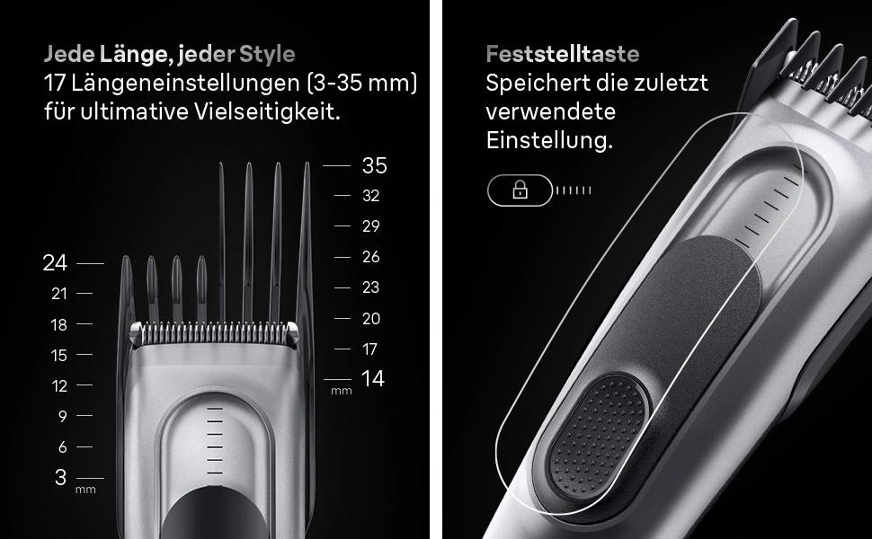 Машинка для стрижки Braun Series 7 HC7590: професійна, акумуляторна, 17 насадок, миюча, сіра