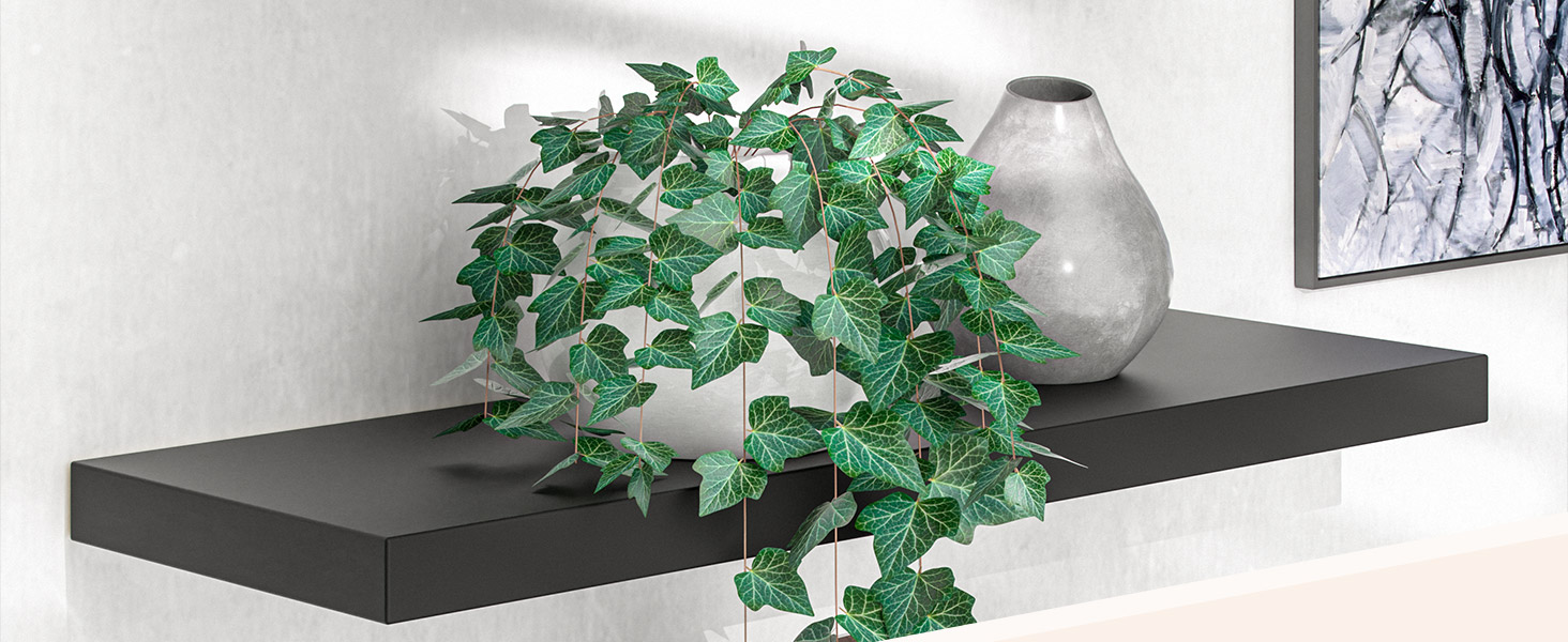 Полиця настінна Casaria Holz Schwarz 90 см для кухні, вітальні, коридору - чорна матова, витримує до 15 кг