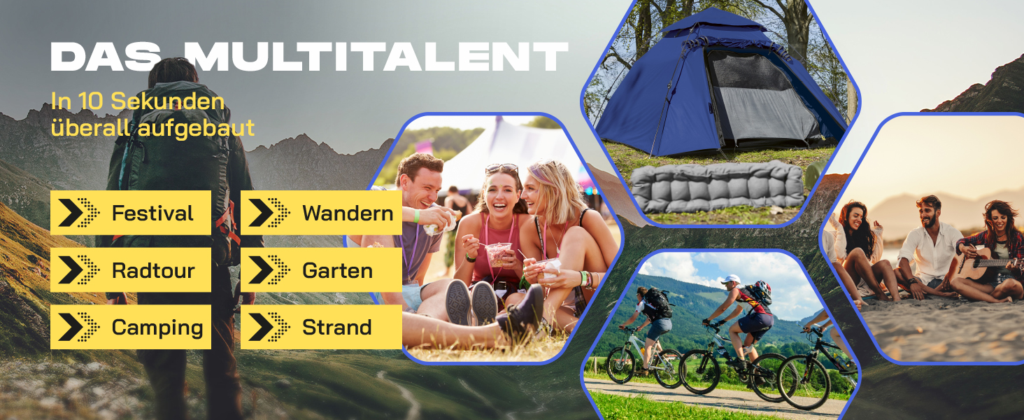 Намет Lumaland Pop Up Dome 2-3 особи, 215x195x120 см, в т.ч. сумка для перенесення