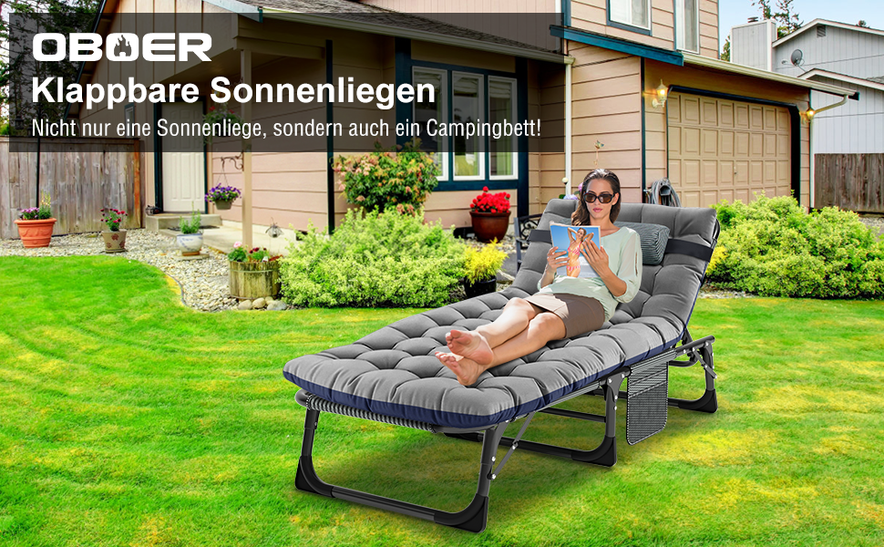 Скромний диван-крісло для відпочинку з матрацом, 200 кг, сірі, з кишенями та регульованою спинкою