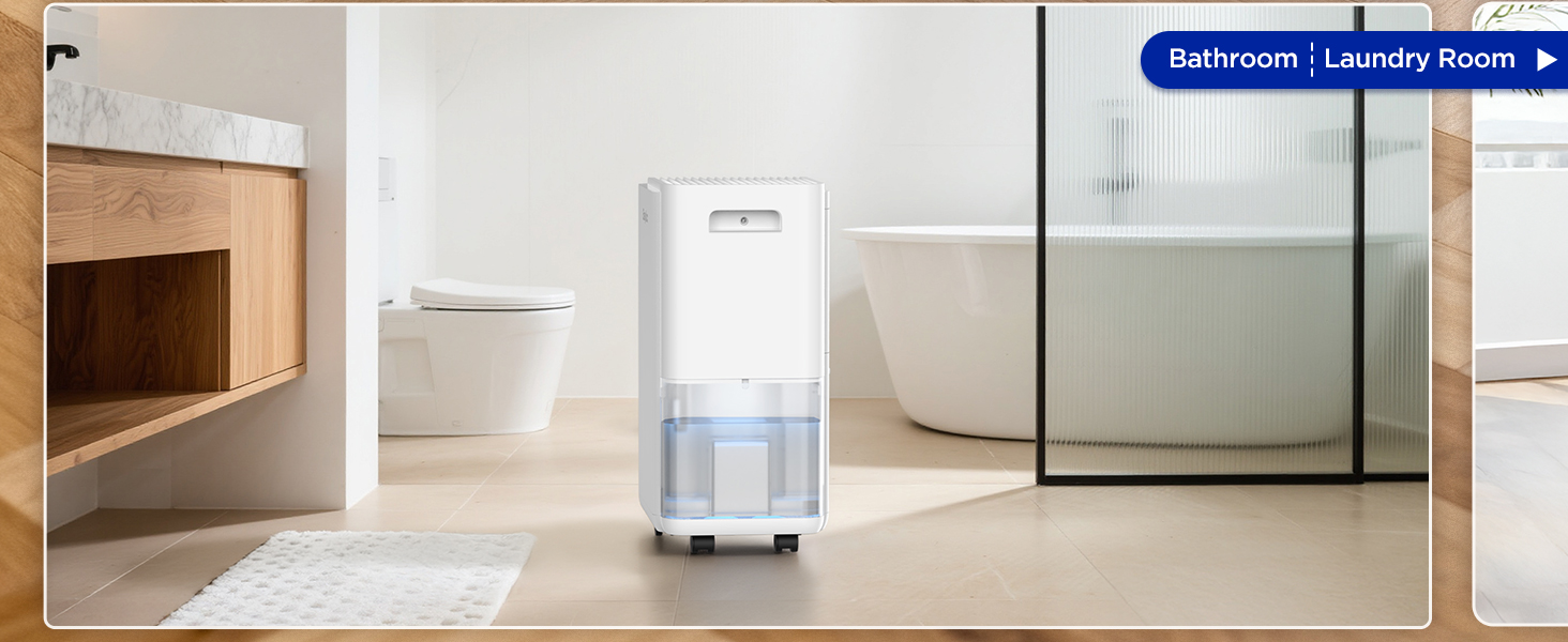 EasyAcc Електричний осушувач повітря 1200мл, 18л/день, тихий, портативний, з автовимкненням та режимом сну для дому та офісу (білий)