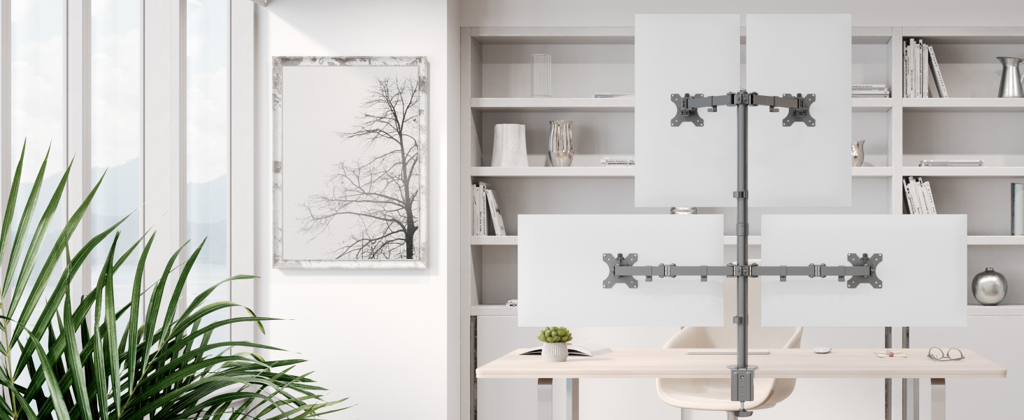Підставка для монітора RICOO для 2 моніторів, Dual Monitor Arm, TS5811, 15-27 дюймів