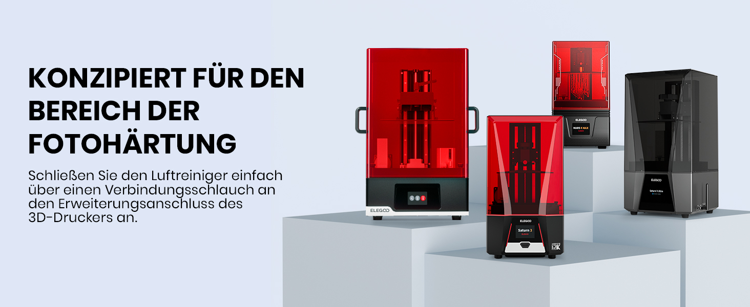 Повітряний фільтр ELEGOO MarsMate: видаляє до 95% TVOC, з датчиком VOC, сумісний з 3D-принтерами ELEGOO Mars 4 Max, Mars 4 DLP, Saturn 3 та Saturn 2 (210x247x410 мм)