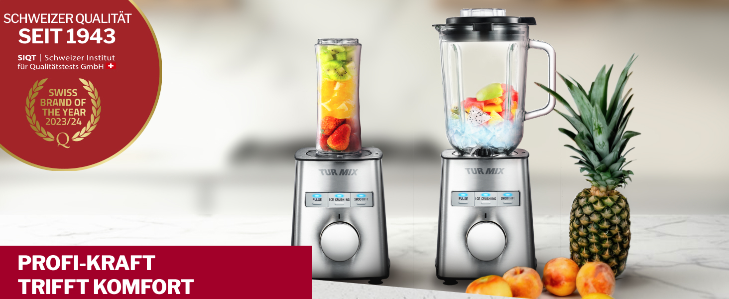 Бездротовий занурювальний блендер Turmix CX 422 з набором аксесуарів: чаша, подрібнювач, віночок, підставка – 1800W, Li-Ion, для універсальної кухні