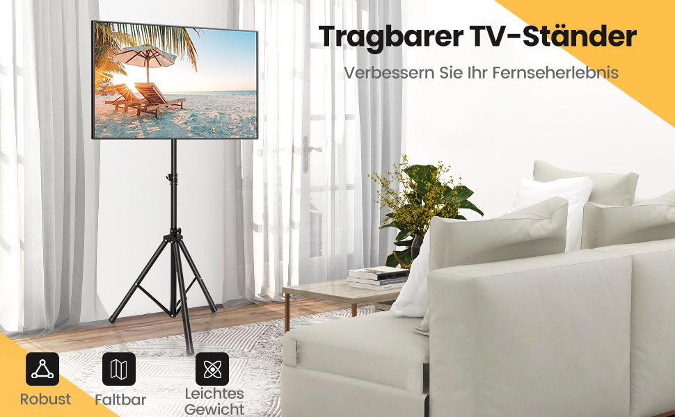 Підставка для телевізора COSTWAY, регульована по висоті, для телевізорів 21-47 дюймів (Plasma/LCD/LED), до 35 кг, чорна