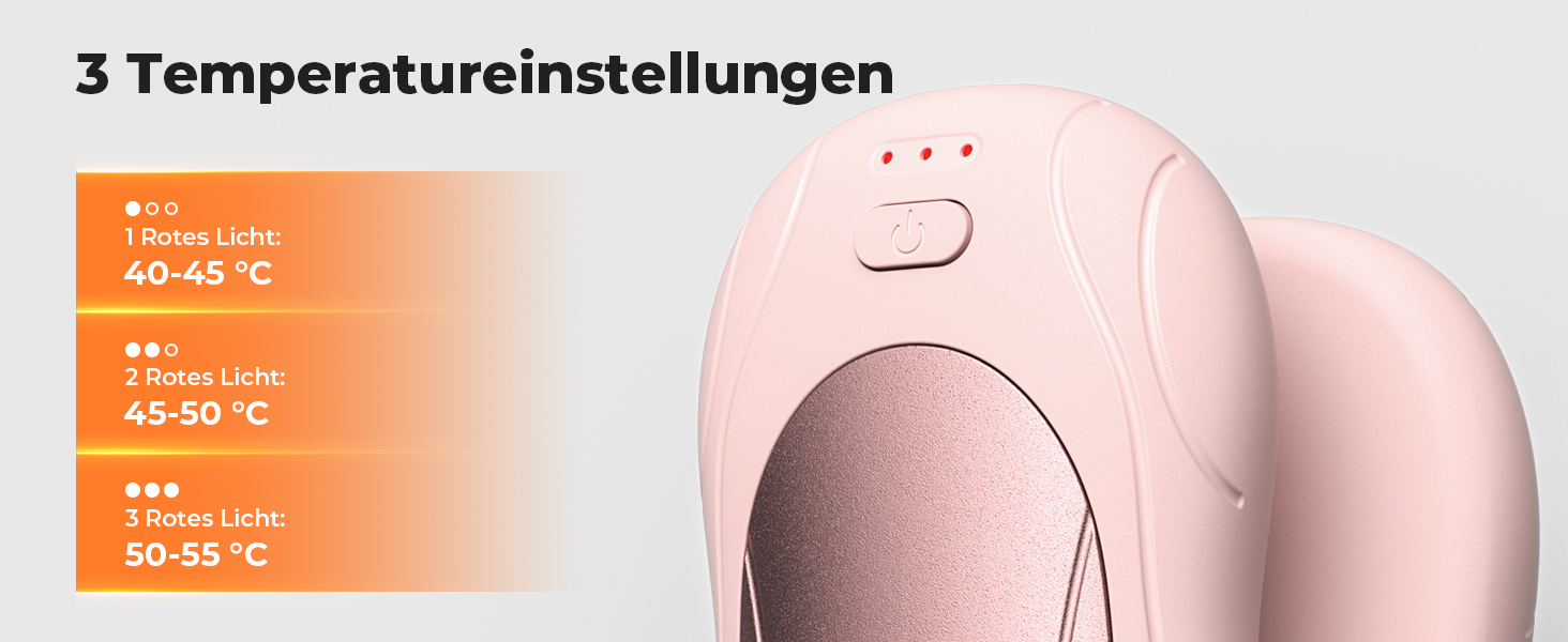 Електричні грілки для рук 2 шт. з магнітом, портативні 6000mAh, 3 режими нагріву, USB, для кемпінгу, офісу (рожеві)