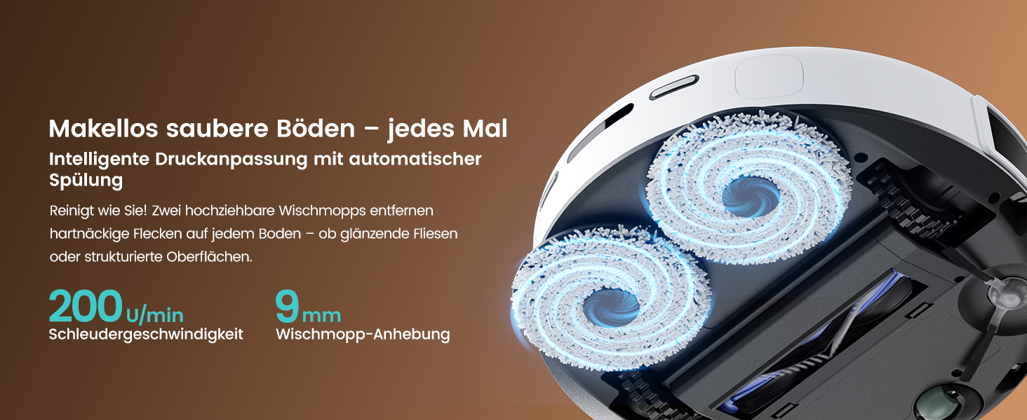 Робот-пилосос Lefant M3 з функцією миття, 12000Pa, LiDAR-навігація, білий