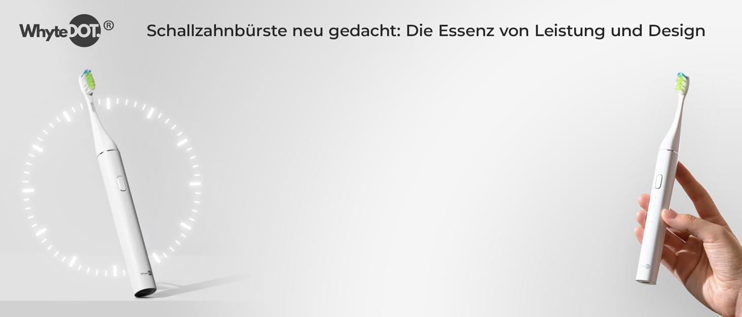 Звукова зубна щітка WhyteDOT® Premium: тиха, ефективна, з алюмінієвим корпусом, UV-футляром та до 6 тижнів роботи