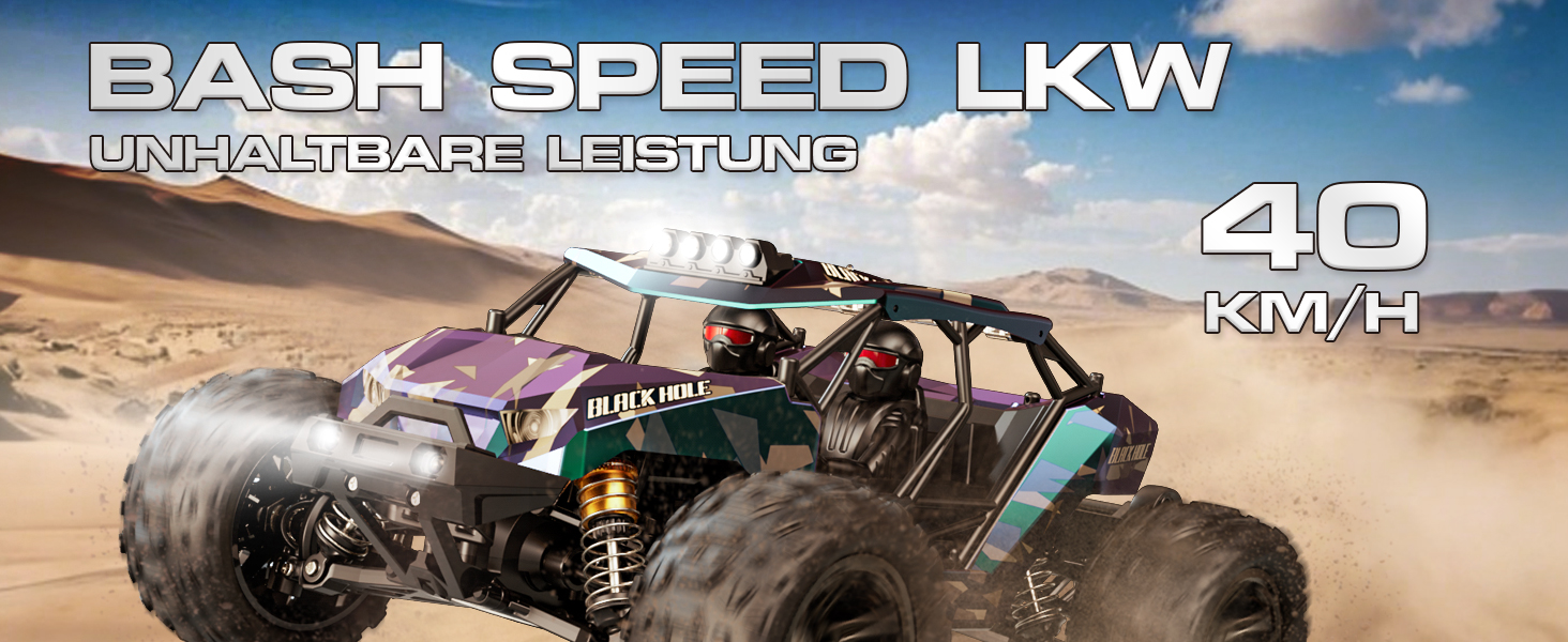 Радіокерований позашляховик Monster Truck 1:14 2.4GHz 4WD 40 км/год з 2 акумуляторами та комплектом шин для дітей та дорослих