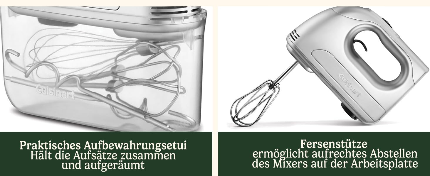 Електричний ручний міксер Cuisinart Power Advantage 7-Speed, сріблястий | 200W, з набором насадок та кейсом