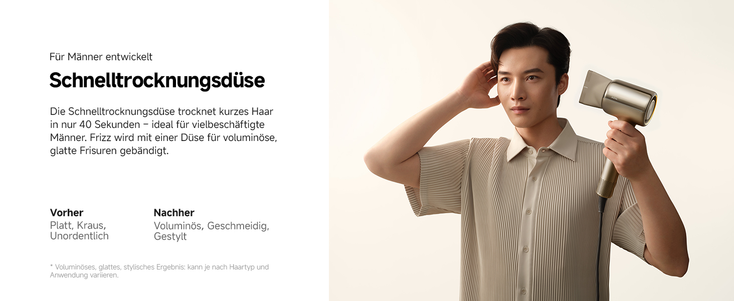 Фен для волосся MOVA Shine 20 з дифузором, високошвидкісним двигуном та плазмовим доглядом, NTC-контролем температури, Gold