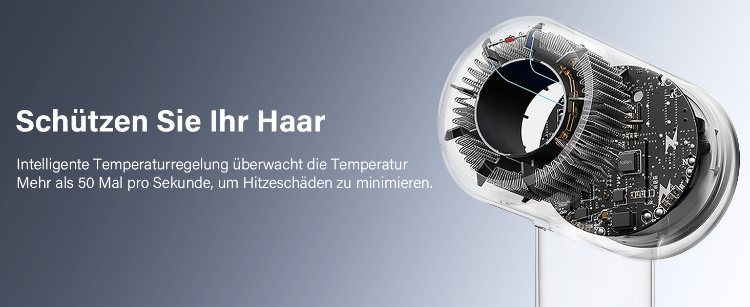 Професійний фен для волосся з дифузором, безщітковий двигун 110 000 об/хв, 400 млн плазмових іонів, низький рівень шуму 57дБ, чорний