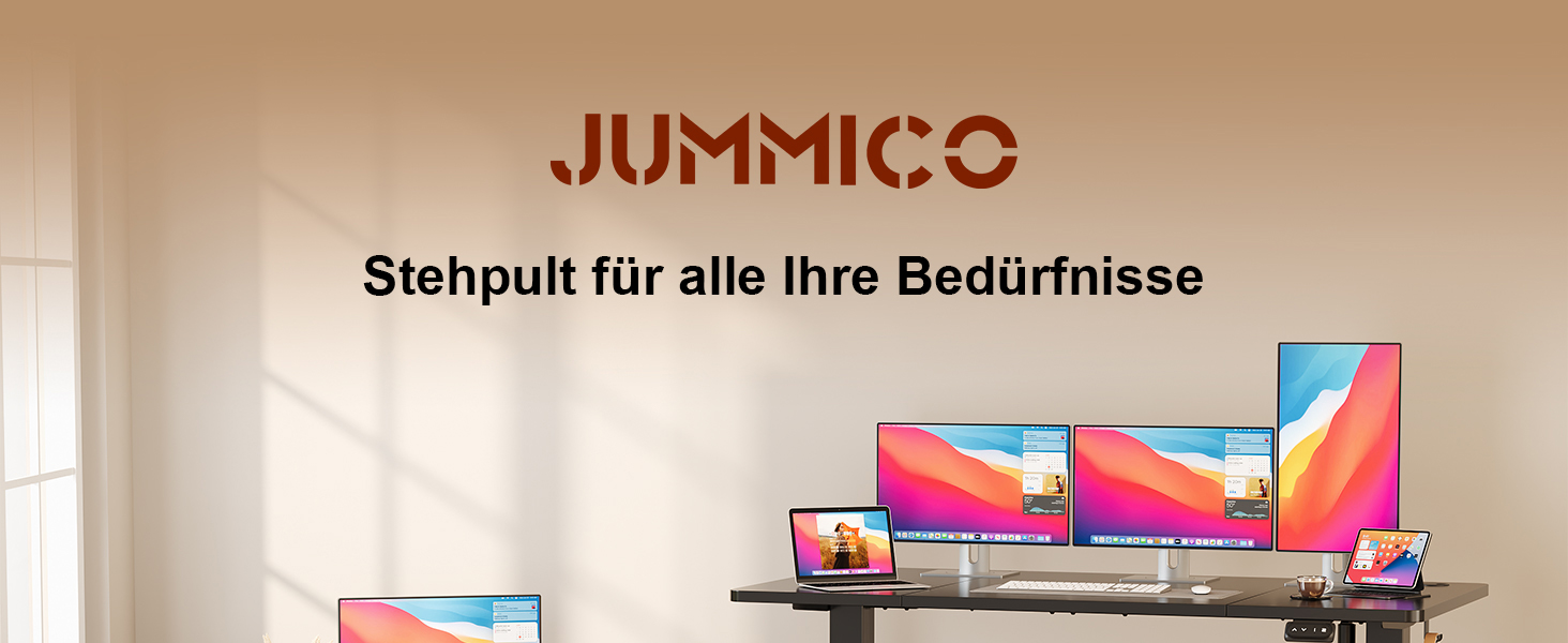 Регульований стіл JUMMICO Standing Desk: електричний, з пам'яттю, білий (160 x 70 см)