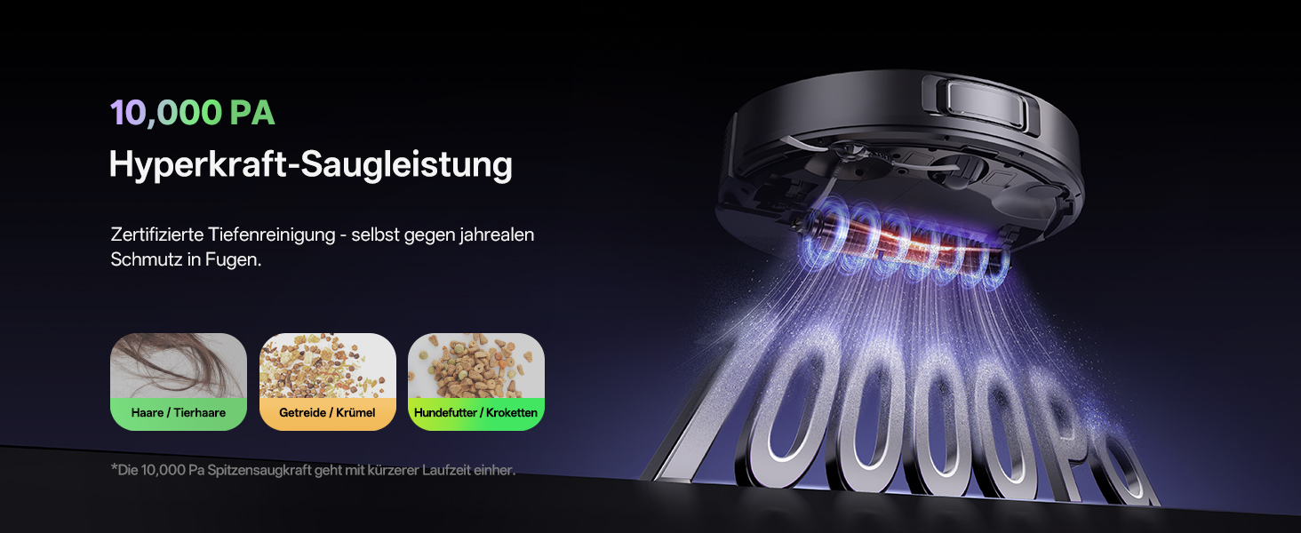 Робот-пилосос Vexilar W15 з функцією миття підлоги, бездротовий, 10000Pa, LiDAR-навігація, 180 хвилин роботи, керування через додаток та голосовий помічник