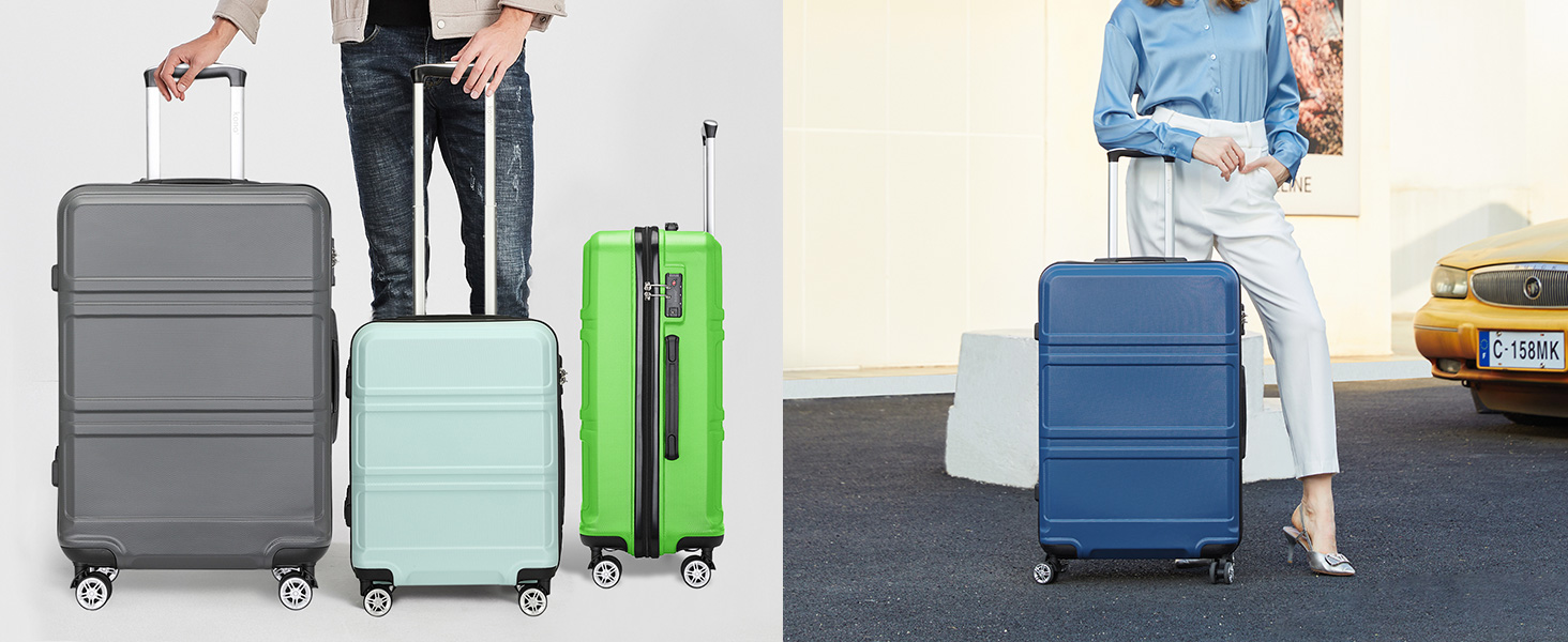 KONO Валіза-Тролей, 65 см, Блакитна - Валіза для подорожей