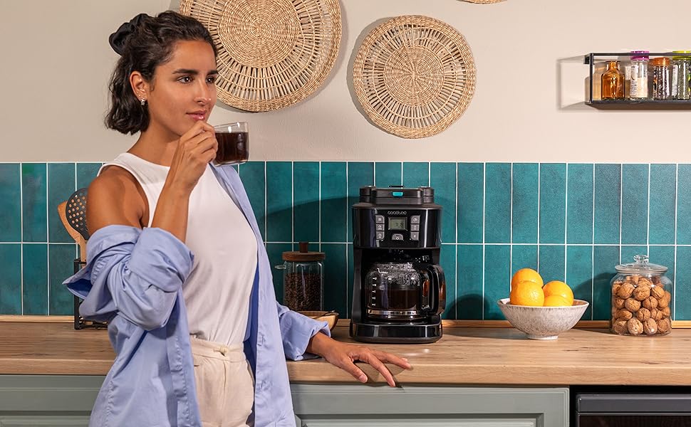 Кавомашина Cecotec Coffee 56 Heat: програмована, з LCD, 1,3л, 12 чашок, нержавіюча сталь