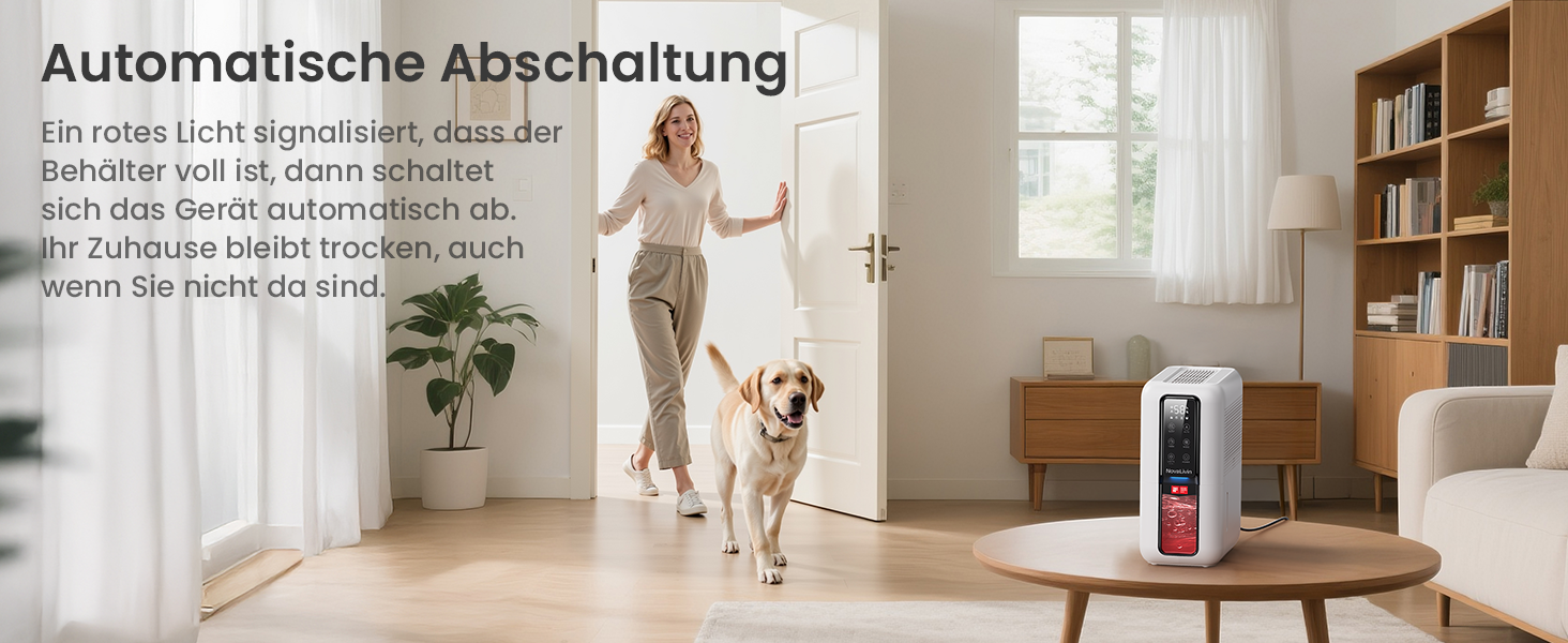 Електричний осушувач повітря з резервуаром 2L, автоматичне відключення та регулювання вологості для ванної, спальні, шафи (білий)