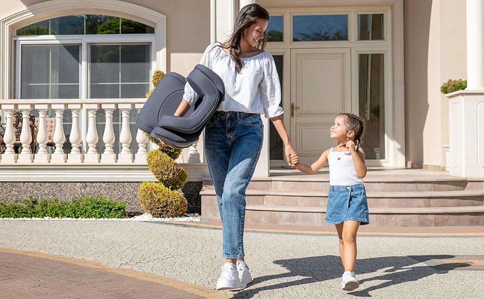 Автокрісло KikkaBoo 15-36 кг i-AID, група 2-3 (3-12 років), чорне. Регульована підголівник, без ISOFIX