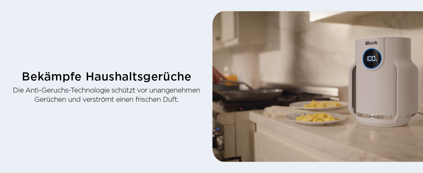 Повітряний фільтр Shark NeverChange HP150EU: для кімнат до 60 м², HEPA-фільтр на 5 років, уловлює 99,97% алергенів, авто-режим, тиха робота, LED-дисплей, білий