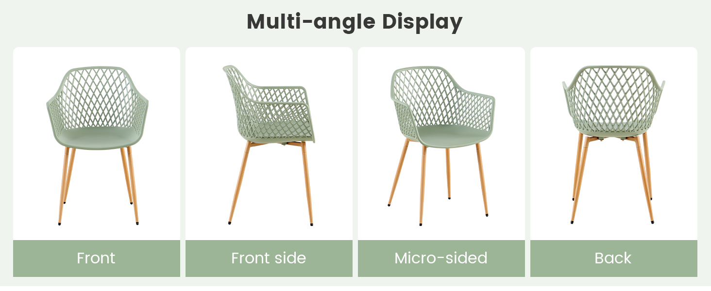 Набір садово-розслаблюючих крісел 4 шт. для тераси, балкону та саду, 120 кг, сіро-зелений