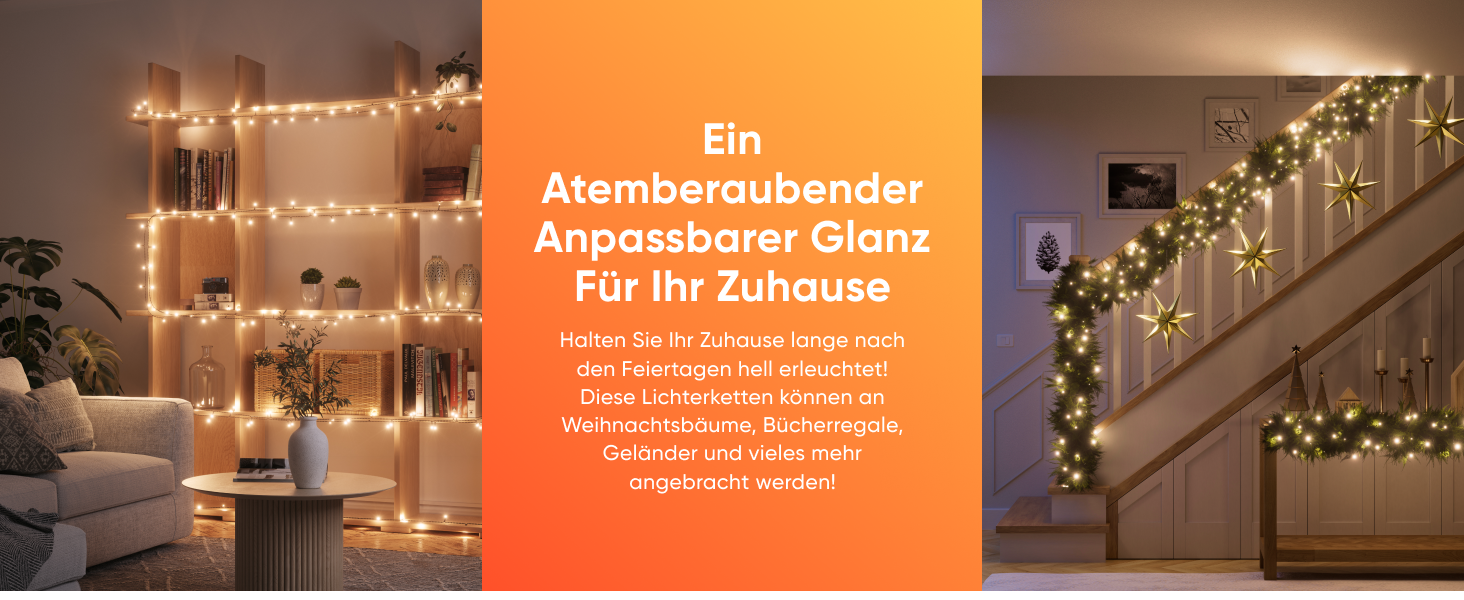 Nanoleaf Holiday String Lights Outdoor - 25 метрів, 300 LED, 18W, EU Smarte Lichterkette Pro