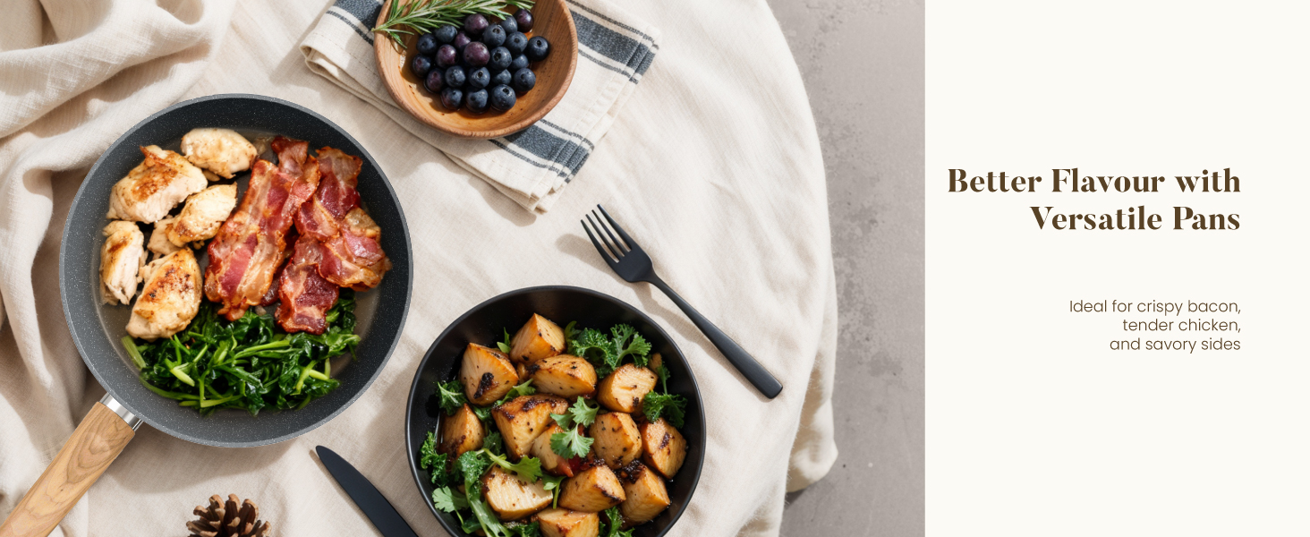 Набір каструль Kitchen Academy Induktion 12 шт. з нержавіючої сталі, сірий граніт, антипригарне покриття, PFOA & PFOS-free