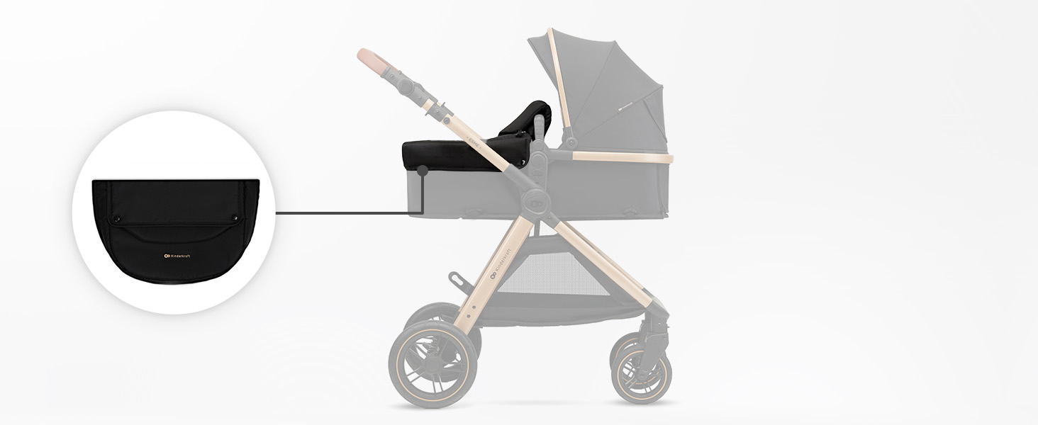 Дитяча коляска Kinderkraft ESME 3-в-1: комплект, до 22 кг, автокрісло I-size, бежевий колір