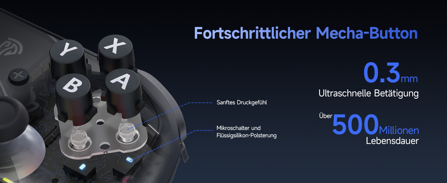 Контролер EasySMX S10 для Switch 2: Wake-up, Joystick, NFC, 1200mAh, знімний D-Pad, магнітні панелі, чорний