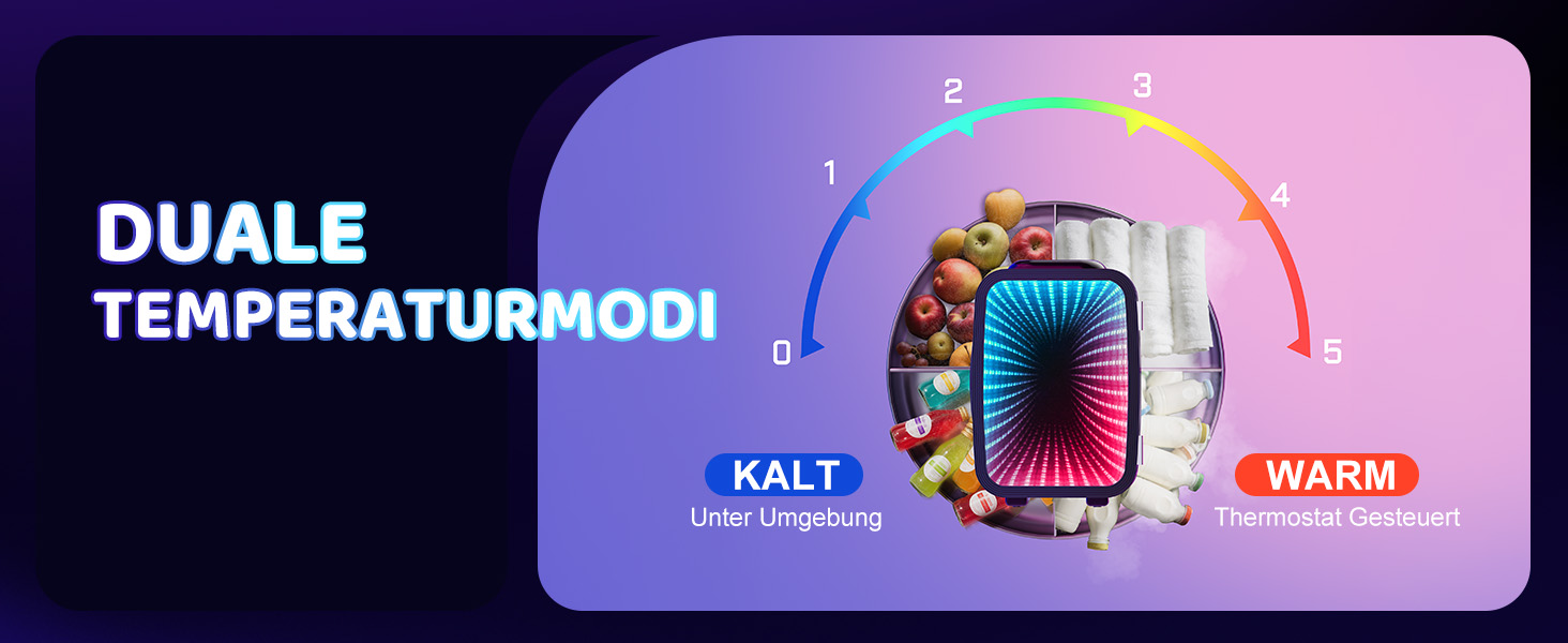 Міні-холодильник LIGIANT MF01C на 4л з підсвіткою (7 режимів), функція охолодження та підігріву, AC/DC, для авто, офісу та геймерської кімнати, чорний