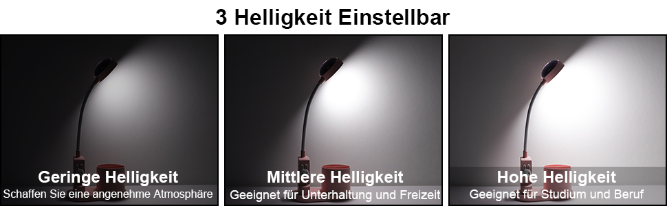 Настільна лампа Hacevida дитяча приліжкова лампа з тримачем для ручки, настільна лампа з автоматичною зміною кольору, Світлодіодна лампа для читання з регульованою яскравістю (рожева)