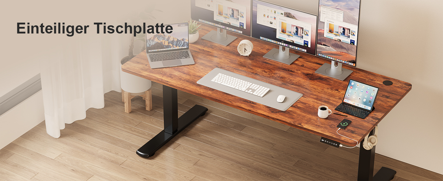 Регульований стіл JUMMICO 140x60 см, коричневий: електричний, з пам'яттю, для роботи та навчання