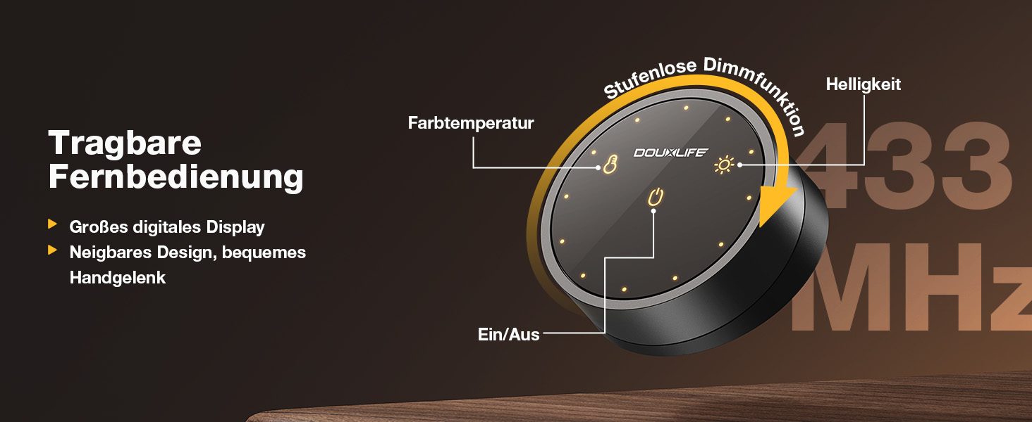 LED-лампа для монітора Douxlife Screenbar з сенсорним керуванням та пультом, USB-зарядка, регулювання яскравості та кольорової температури, захист очей для ПК (сіра)