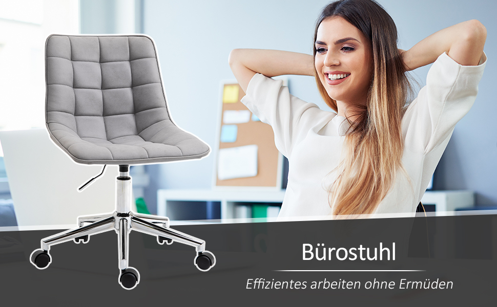 Крісло офісне Vinsetto, поворотне, регульоване по висоті, сірого кольору, 60x60x90 см