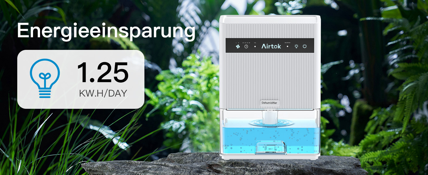 Електричний осушувач повітря Airtok 3000 мл, для спальні та підвалу, з таймером та автоматичним відключенням, 7 кольорів підсвічування