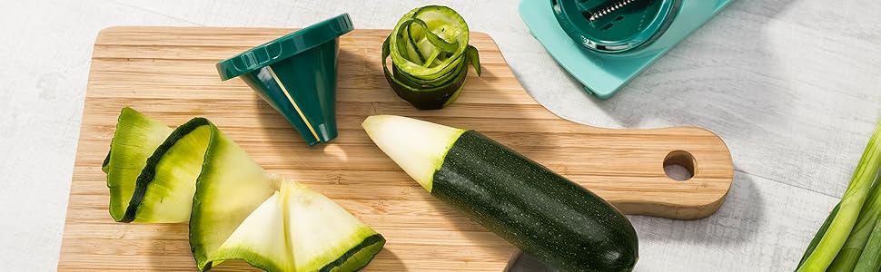 Набір ніжів Genius Nicer Dicer Fusion Smart (34 частини) для нарізки овочів та фруктів: кубики, спіралі, соломка, слайси - для здорового харчування