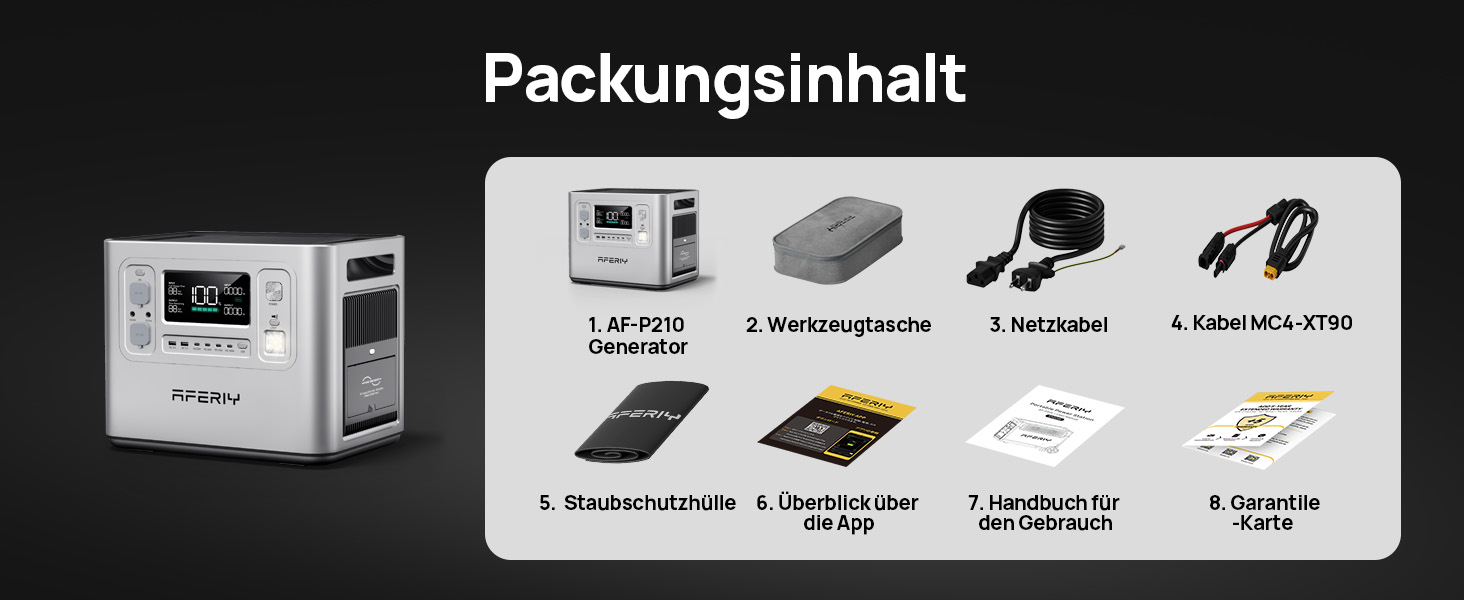 Портативна електростанція AFERIY 3840Wh з LiFePO4 акумулятором, USV, 3 виходи 3x230V AC (7200W пікова потужність), 2200W швидка зарядка, для кемпінгу та подорожей