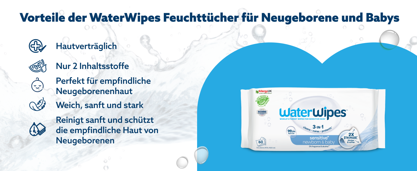 Дитячі вологі серветки WaterWipes Original, 99.9% води, гіпоалергенні, без віддушок, 1080 шт (18 пачок по 60 шт)