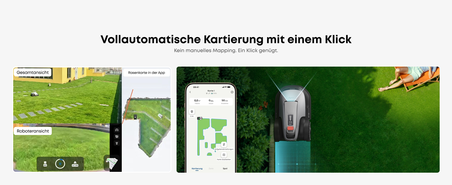 Робот-газонокосарка eufy E15 без дроту, до 800 м², TrueVision, навігація, уникнення перешкод, керування через додаток