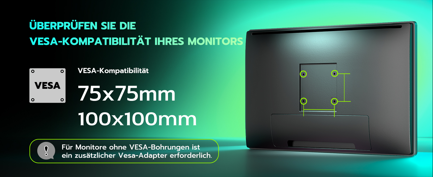 Кріплення для монітора ARES WING з USB A/C, кріплення для монітора, 17-49 дюймів, вантажопідйомність 20 кг, газ-амортизатор, VESA 75/100 мм, чорний