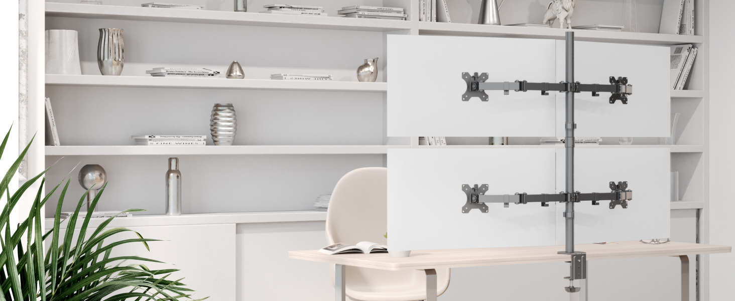 Підставка для монітора RICOO для 2 моніторів, Dual Monitor Arm, TS5811, 15-27 дюймів