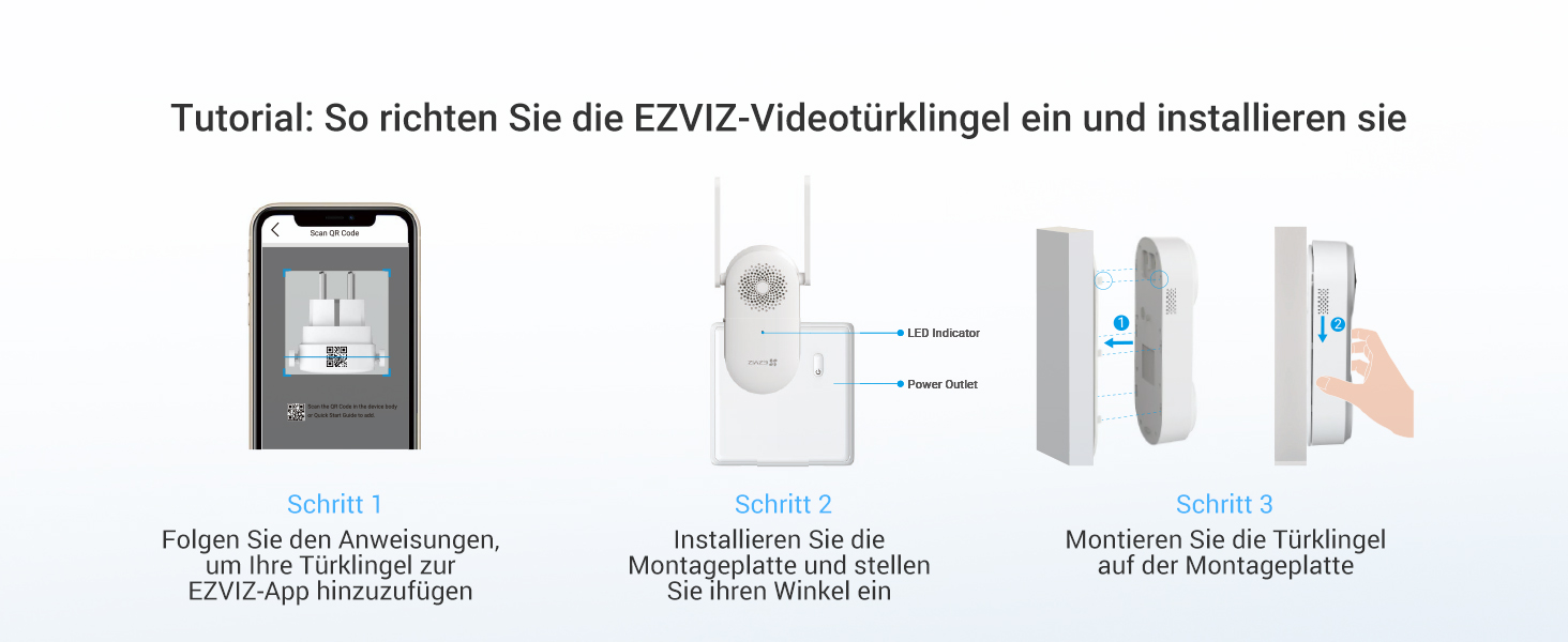 Відеодзвінок EZVIZ CP3 Pro з акумулятором та дзвінком CH1, бездротовий, з камерою, розпізнавання осіб, 2K, кольорова нічна зйомка, двостороння зв'язок, 8GB eMMC, комплект