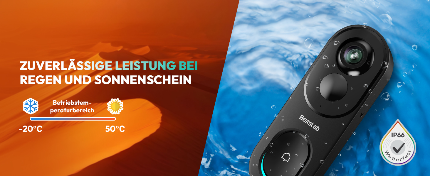 Відеодзвінок з камерою BOTSLAB 5MP, бездротовий, з AI, PIR, 360°, 2-way audio, без щомісячної плати R810