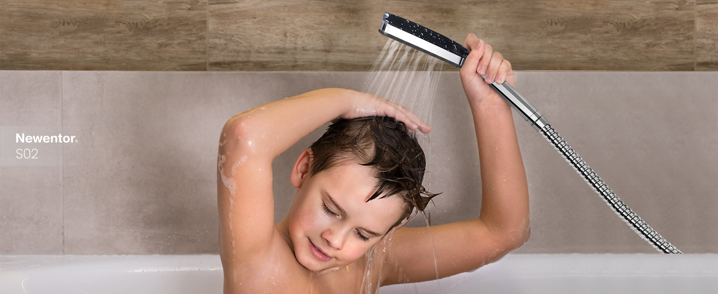 Насадка для душу Newentor Regendusche [TESTSIEGER], велика ручна лійка, водозберігаюча, високого тиску, XXL з 6 режимами струменя (без шлангу), матова чорна (Duschkopf, без шлангу)