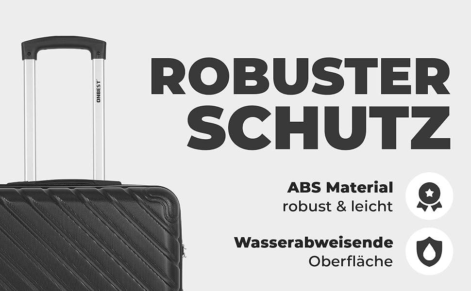 Набір валіз Onbest 3 шт. XXL – Чорний: 20', 24', 28' з ABS-пластику, з колесами, включає цифрові ваги
