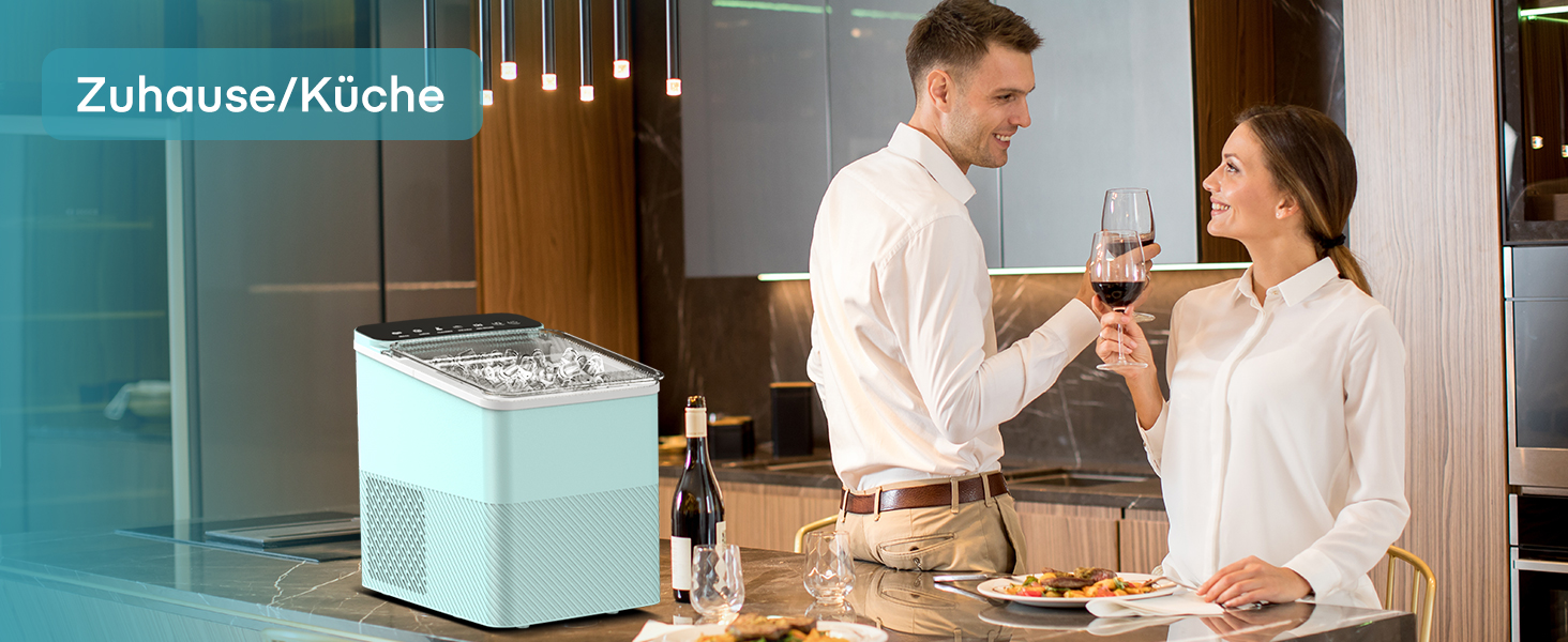 Машина для льоду Fohere портативна, самоочищення, 14 кг/24 год, зелена - для дому, бару, офісу, кемпінгу